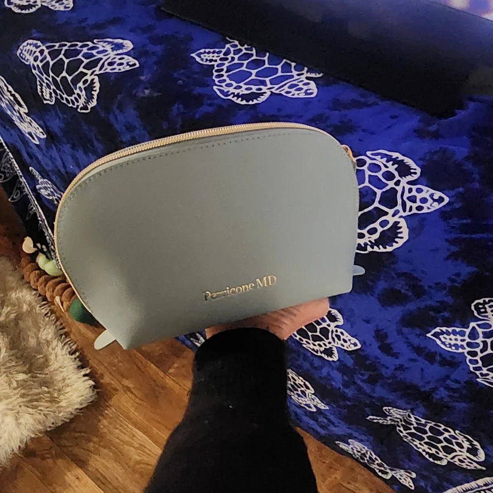Perricone MD Pastel Blue Cosmetic Case with Brand Embossed Logo